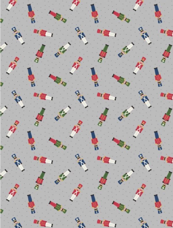 Lewis & Irene Fabrics Small Things at Christmas Soldiers on Silver