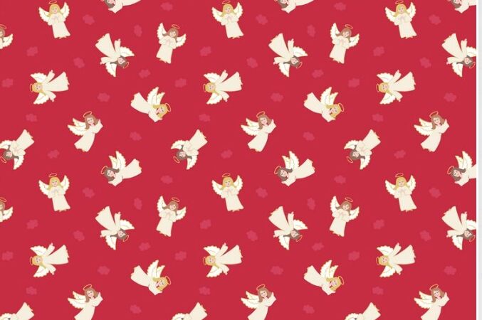 Small Things at Christmas Little Angels on Red