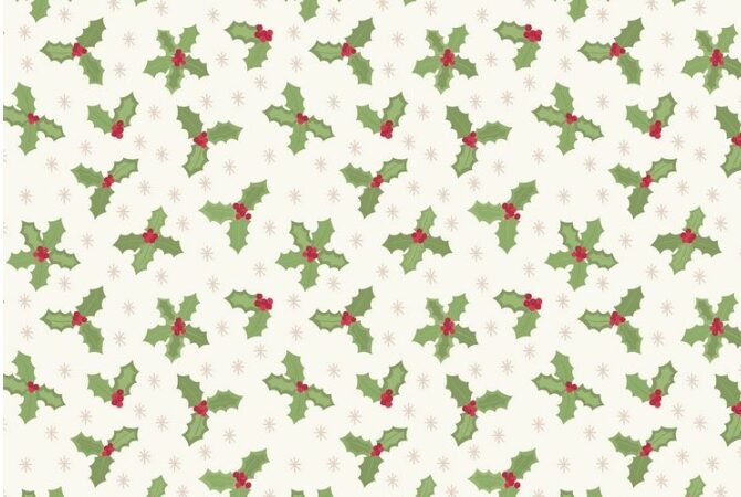 Small Things at Christmas Holly on Cream