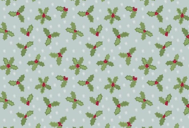 Small Things at Christmas Holly on Icy Blue