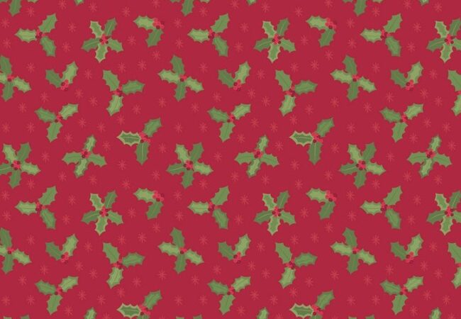Small Things at Christmas Holly on Red