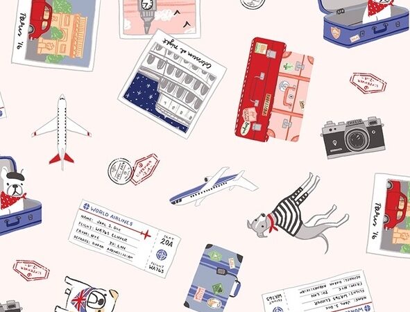Clothworks Jetset Europe Travel Scrapbook on Blush