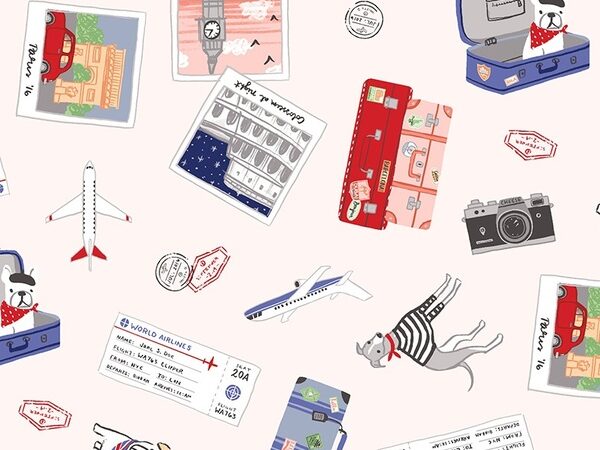 Clothworks Jetset Europe Travel Scrapbook on Blush
