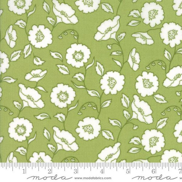 Moda Fabrics Olive's Flower Market Wallflowers Green