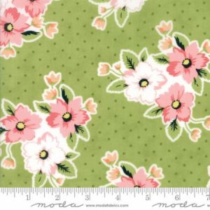 Moda Fabrics Olive's Flower Market Large Floral Green