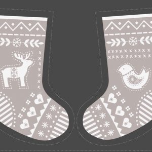 Lewis & Irene Fabrics Grey Nordic Christmas Stocking