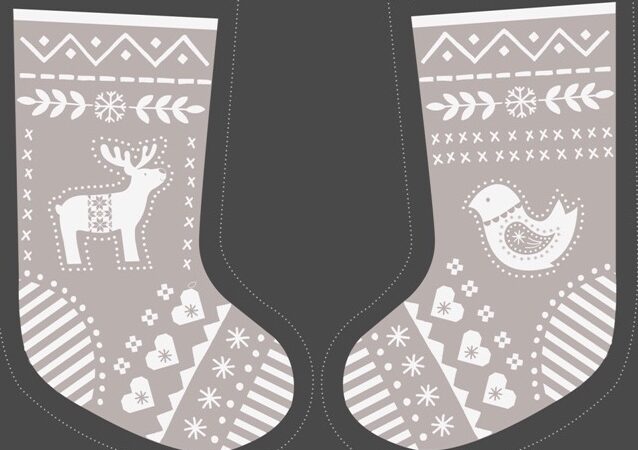 Lewis & Irene Grey Nordic Christmas Stocking