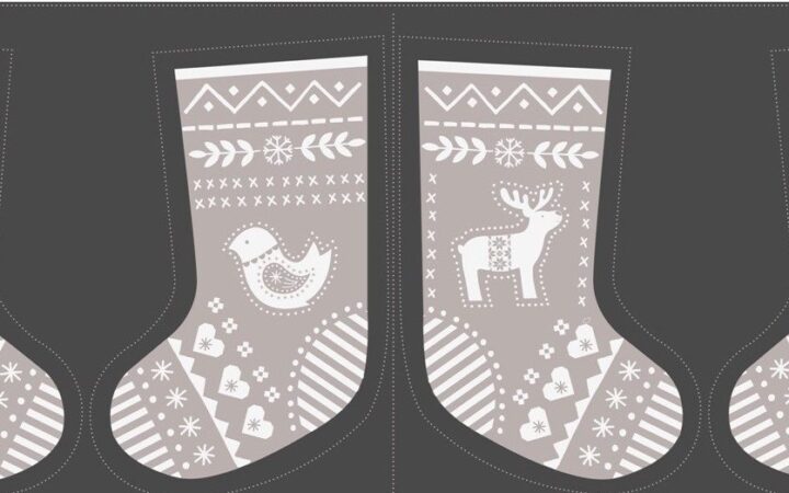 Lewis & Irene Grey Nordic Christmas Stocking