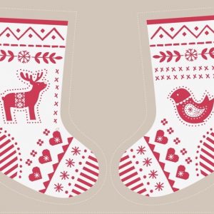 Lewis & Irene Fabrics Nordic Christmas Stocking Panel