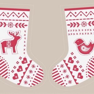 Lewis & Irene Fabrics Nordic Christmas Stocking Panel