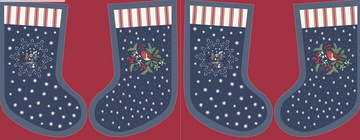 Lewis & Irene Countryside Christmas Stocking Panel Midnight