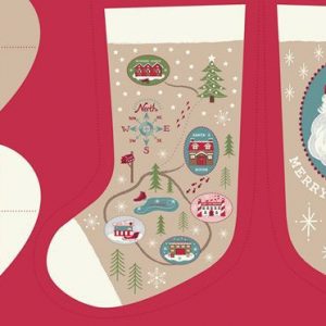 Lewis & Irene Fabrics North Pole Christmas Stocking Panel