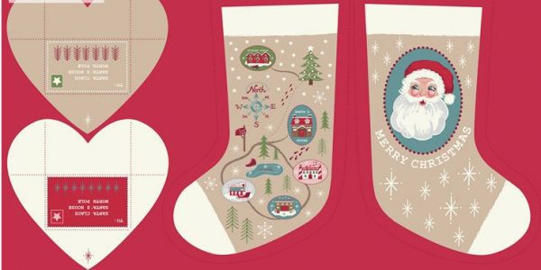 Lewis & Irene Fabrics North Pole Christmas Stocking Panel
