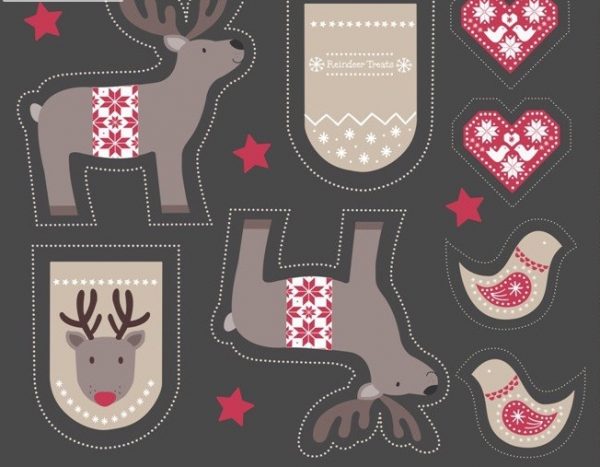 Lewis & Irene Fabrics Cut Me Out Reindeer