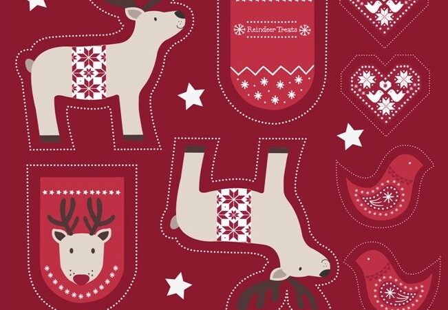Lewis & Irene Cut Me Out Reindeer on Red