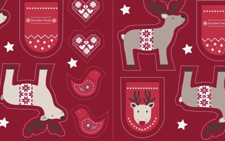 Lewis & Irene Cut Me Out Reindeer on Red