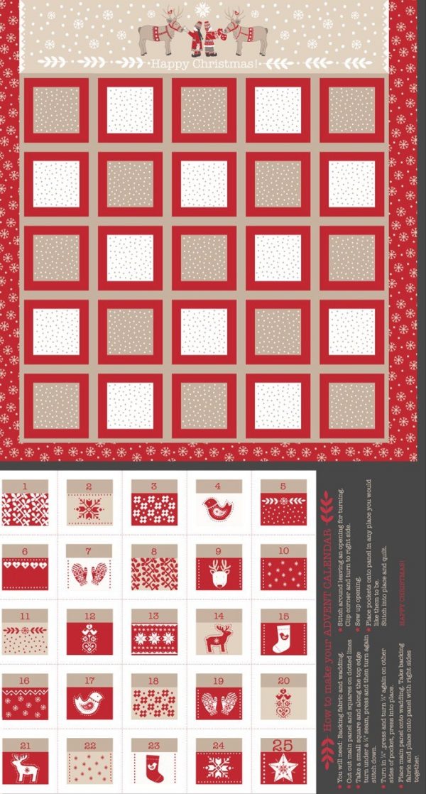 Lewis & Irene Fabrics Nordic Advent Calendar Natural