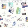 Clothworks Jetset Europe Travel Scrapbook on Cream - Image 2