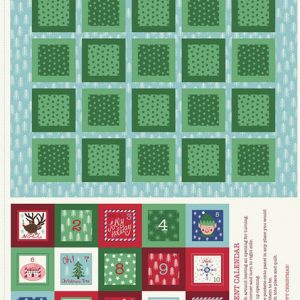 Lewis & Irene Fabrics North Pole Advent Calendar on Ice Blue