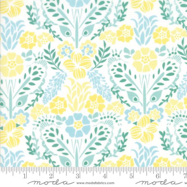 Moda Fabrics Grand Canal Cloud Ochre Giardinin