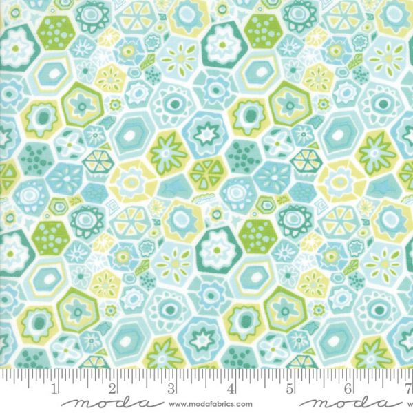 Moda Fabrics Grand Canal Millefiori in Aqua