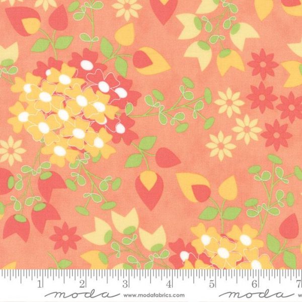 Moda Fabrics Sundrops Pale Coral Bouquet