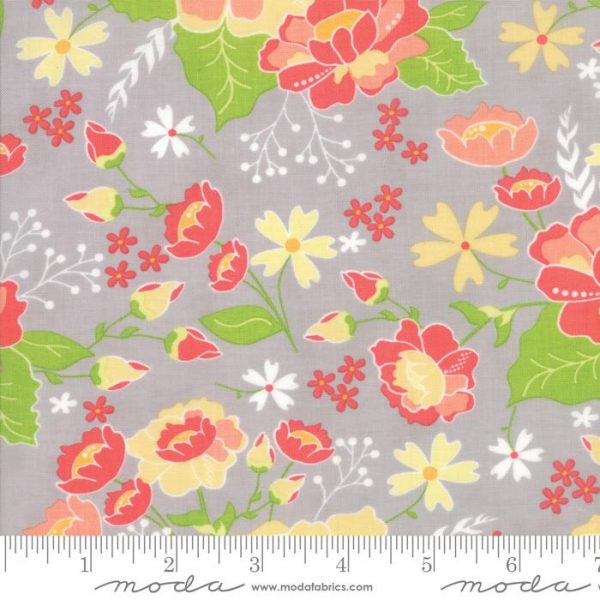 Moda Fabrics Lulu Lane Flower Garden Grey