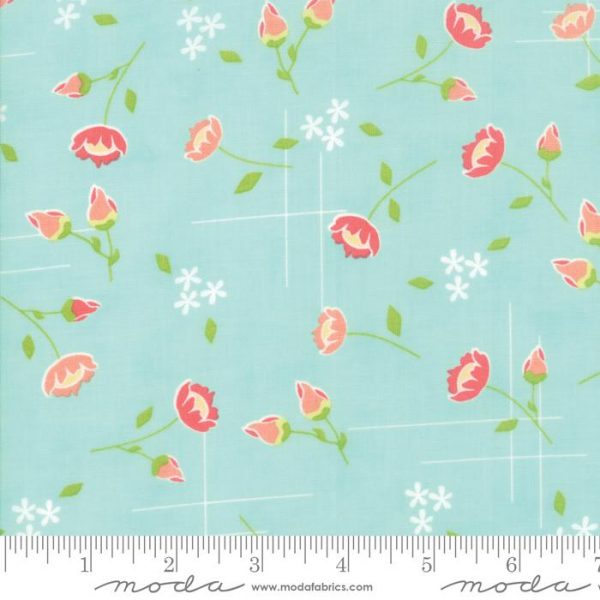 Moda Fabrics Lulu Lane Floral Meadow Aqua