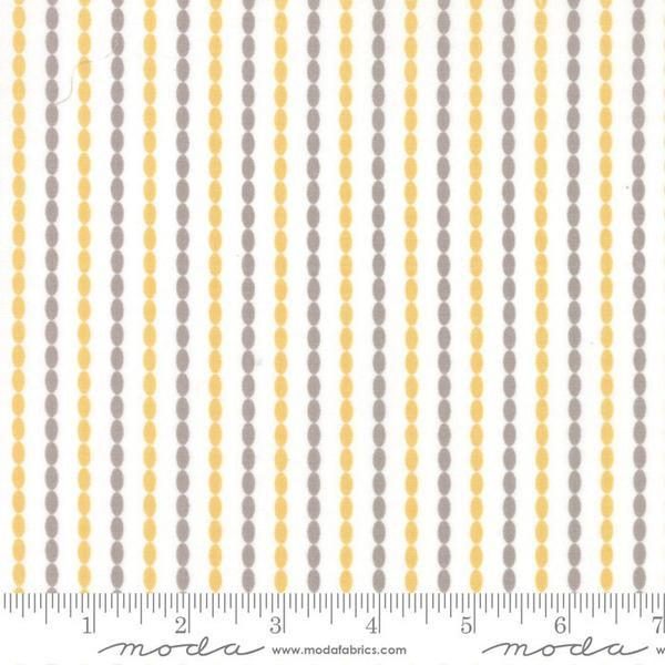 Moda Fabrics Sundrops Beaded Stripe Taupe & Yellow