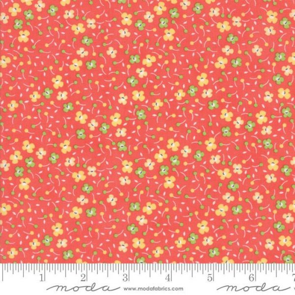 Moda Fabrics Lulu Lane Floral Posies Coral