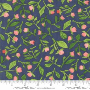 Moda Fabrics Hazelwood Evening Buds on Dark Blue