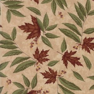 Moda Fabrics Country Road Large Leaves on Sandy Tan