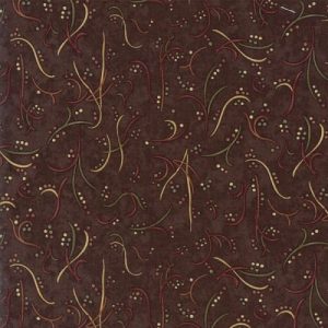 Moda Fabrics Country Road Twig Berries on Earth Brown