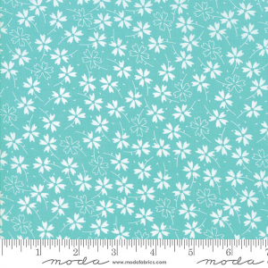 Moda Fabrics Lulu Lane Pansies Turquoise