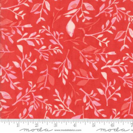 Moda Fabrics Hazelwood Persimmon Red Leaves