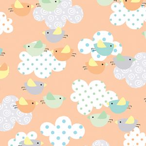 Benartex Fabrics Breezy Baby Orange Chirp Birds