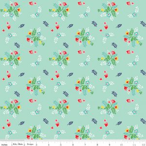 Riley Blake Fabrics Vintage Market Floral Sprig on Mint