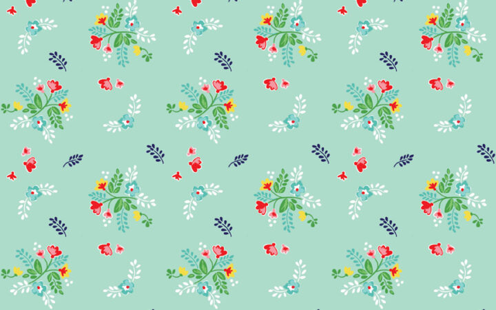 Riley Blake Vintage Market Floral Sprig Mint