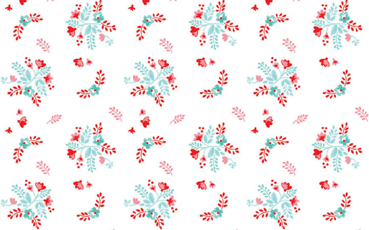 Riley Blake Vintage Market Floral Sprig White