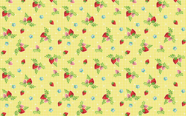 Riley Blake Vintage Market Strawberries on Lemon