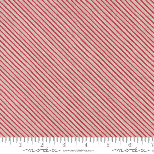 Moda Fabrics Flight Diagonal Stripe Red on Cream