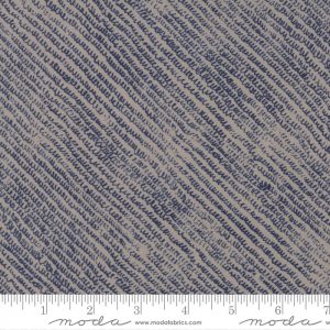 Moda Fabrics Flight Vapour Trail Indigo on Taupe