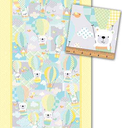 Benartex Breezy Baby Sunshine Quilt Panel