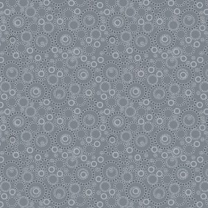 Benartex Fabric Sunday Ride Beaded Circles Dark Grey