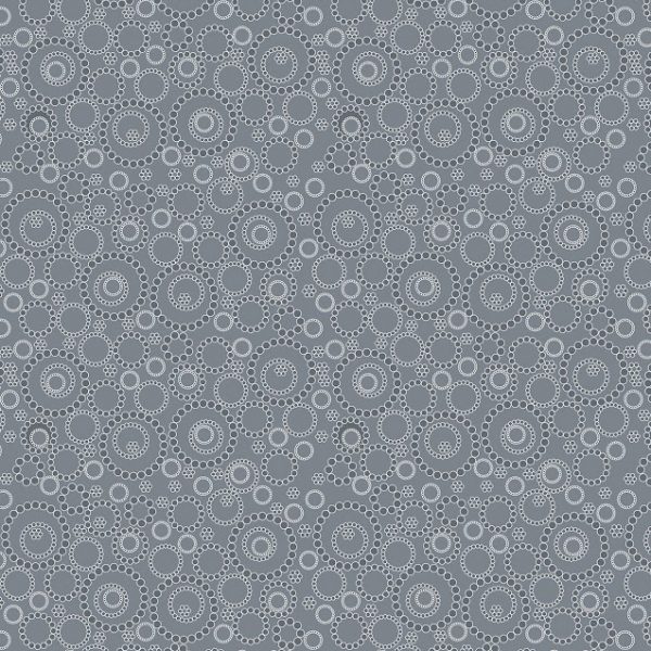 Benartex Fabric Sunday Ride Beaded Circles Dark Grey