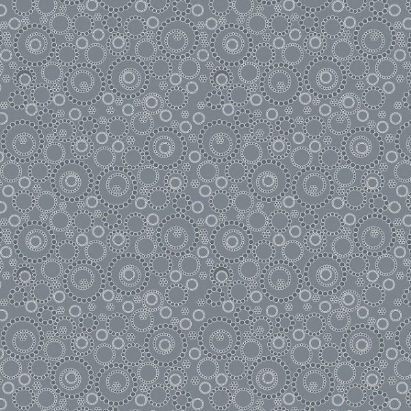 Benartex Fabric Sunday Ride Beaded Circles Dark Grey