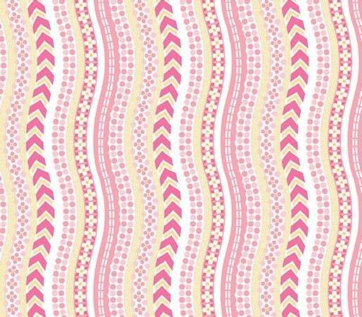 Benartex Sunday Ride Bicycle Tracks in Pink