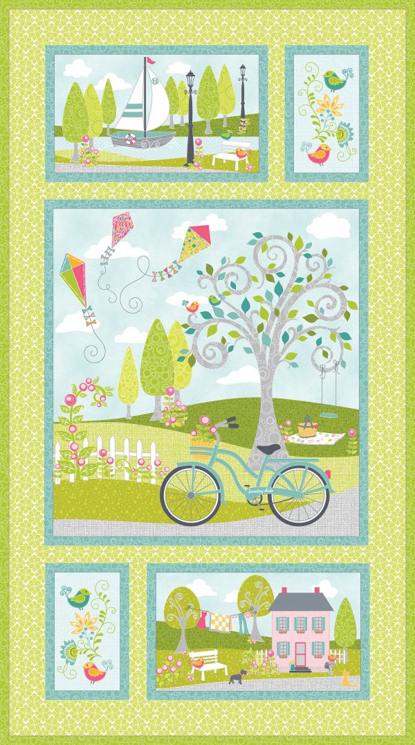 Benartex Fabrics Sunday Ride Quilt Panel