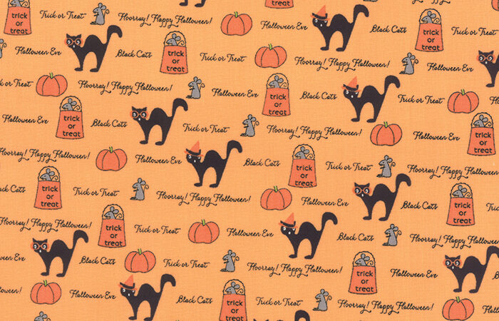 Moda Spooky Delight Black Cats & Pumpkins