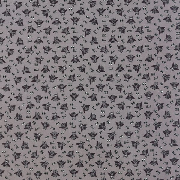 Moda Fabrics Spooky Delight Boo Owls on Ash Grey